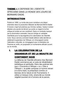 D&eacute;fense de l'identit&eacute; africaine dans La ronde des jours