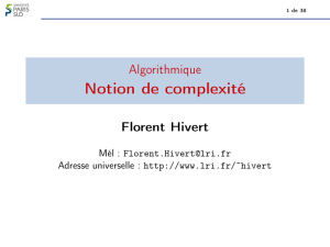 Algorithmique Notion de complexit&eacute; - Cours sur la complexit&eacute; des algorithmes