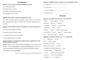 Exercices de grammaire et orthographe : Compl&eacute;ments et 'a/&agrave;'/'et/est'