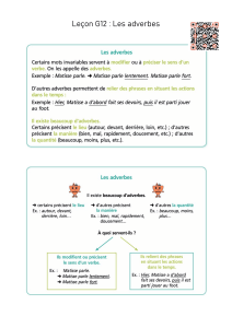 Le&ccedil;on G12 : Les adverbes