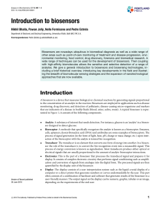 Introduction to Biosensors: Principles, Applications, and Nanotechnology