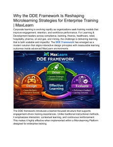 DDE Framework: Reshaping Microlearning for Enterprise Training