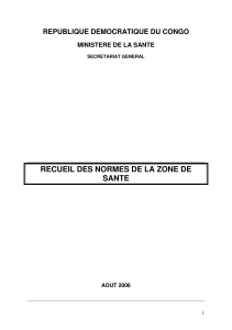 Normes de la Zone de Sant&eacute; - RDC