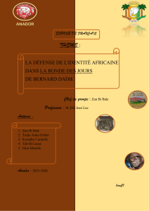 Analysis of African Identity in Dadi&eacute;'s La Ronde des Jours