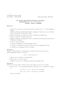 Examen d'Analyse Fonctionnelle Master 1 Maths