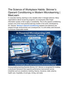 Skinner's Operant Conditioning in Modern Microlearning