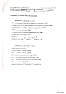 Master 1 Econometrics Syllabus: Forecasting & Economic Analysis