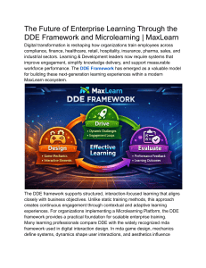 DDE Framework & Microlearning for Enterprise Training