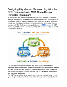 Designing High-Impact Microlearning with DDE & MDA