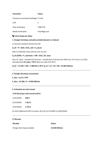 Calcul de consommation d'une pompe &agrave; chaleur