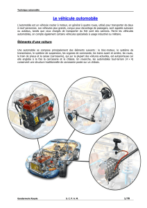 Technique automobile : Le v&eacute;hicule automobile