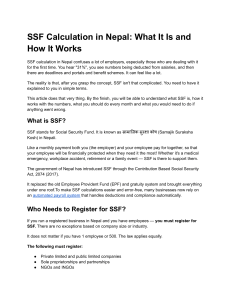 SSF Calculation in Nepal: What It Is and How It Works