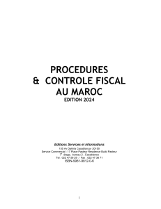 PROCEDURES ET CONTROLE FISCAL AU MAROC