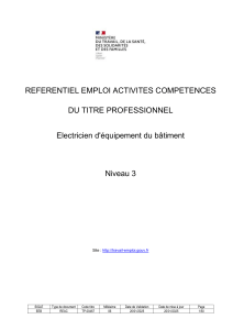 Referentiel EEB : Electricien d'&eacute;quipement du b&acirc;timent Niveau 3