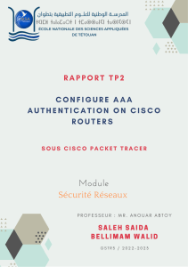 Rapport TP2 : Configuration AAA Cisco