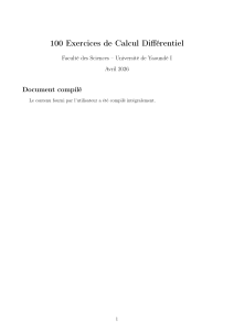 100 Exercices de Calcul Diff&eacute;rentiel