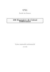 100 Exercices de Calcul Diff&eacute;rentiel - UY1