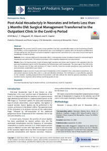 Post-Axial Hexadactyly in Neonates: Outpatient Surgical Management During COVID-19