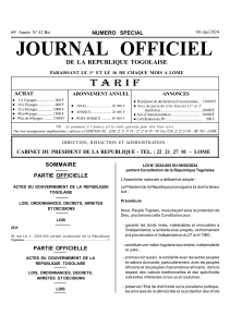 Constitution de la R&eacute;publique Togolaise 2024
