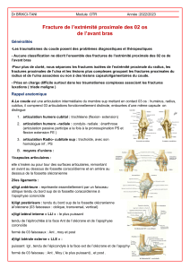 Fractures de l'extr&eacute;mit&eacute; proximale du radius et de l'ulna : Anatomie & Traitement
