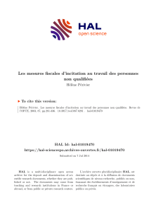 Mesures fiscales pour inciter au travail des non qualifi&eacute;s