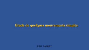 Etude de quelques mouvements simples - Physique