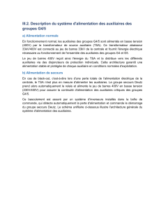 Alimentation auxiliaire G4/5 : Syst&egrave;me normal et secours