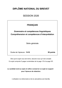 DNB 2026 Fran&ccedil;ais : Grammaire et Compr&eacute;hension