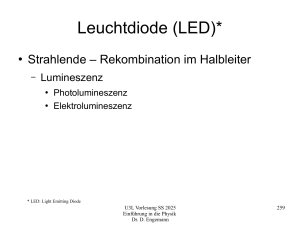 LEDs and Optics in Physics Lecture Notes