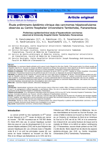 &Eacute;tude &eacute;pid&eacute;mioclinique des carcinomes h&eacute;pato-cellulaires &agrave; Fianarantsoa