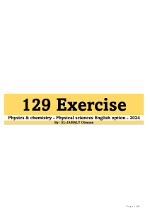 129 Physics & Chemistry Exercises for 2nd Bac Physical Sciences