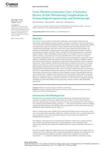 Life-Threatening Complications in Gynaecological Laparoscopy and Hysteroscopy