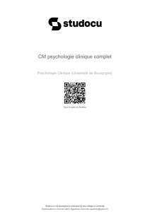 CM Psychologie Clinique Complet - Universit&eacute; de Bourgogne