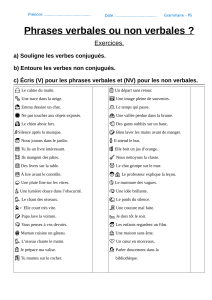 Exercices de grammaire : Phrases verbales ou non verbales ? (P5)
