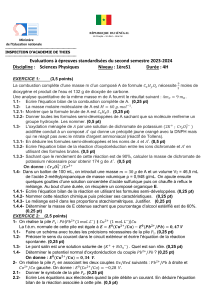 Examen de Physique 1&egrave;re S1 S&eacute;n&eacute;gal 2023-2024