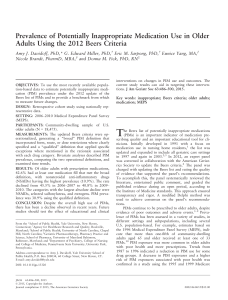 Prevalence of Potentially Inappropriate Medication Use in Older Adults Using 2012 Beers Criteria