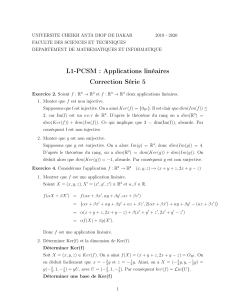 Correction S&eacute;rie 5 : Applications lin&eacute;aires L1-PCSM