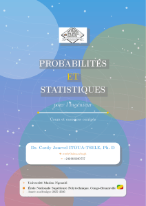 Probabilit&eacute;s et Statistiques pour l'ing&eacute;nieur - Manuel avec exercices corrig&eacute;s