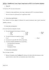 TP 6 : Amplificateur &agrave; deux &eacute;tages JFET et bipolaire
