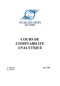 Cours de Comptabilit&eacute; Analytique - Ecole des Mines de Paris