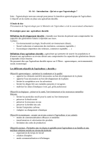 Introduction &agrave; l'agro&eacute;cologie : Concepts d'agriculture durable