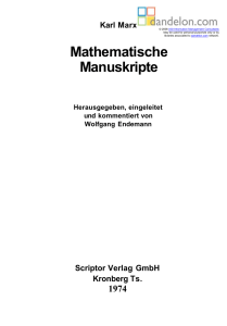Mathematische Manuskripte von Karl Marx