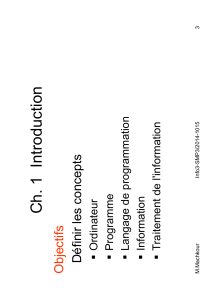 Introduction &agrave; l'informatique : concepts fondamentaux