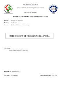 D&eacute;ploiement de r&eacute;seaux Wi-Fi &agrave; l'ESPA : Un m&eacute;moire de licence