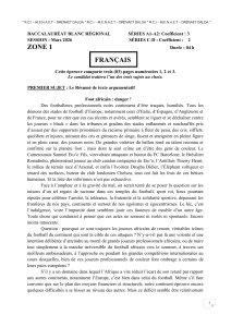 Baccalaur&eacute;at blanc r&eacute;gional 2026 - Fran&ccedil;ais