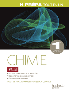 H Pr&eacute;pa Tout en Un - Chimie PCSI 1re Ann&eacute;e