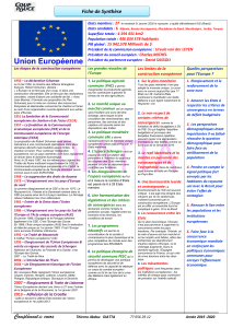 Fiche de Synth&egrave;se: Union Europ&eacute;enne