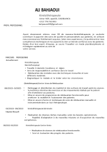 CV de kin&eacute;sith&eacute;rapeute - Ali Bahjaoui