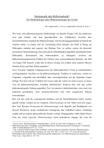 Hermeneutik oder Reflexionslogik? Ph&auml;nomenologie des Textes