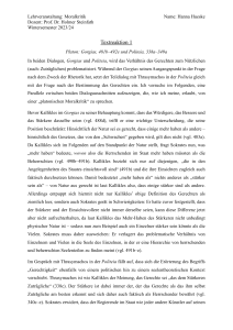 Platons Gorgias & Politeia: Ein Vergleich zur Gerechtigkeit